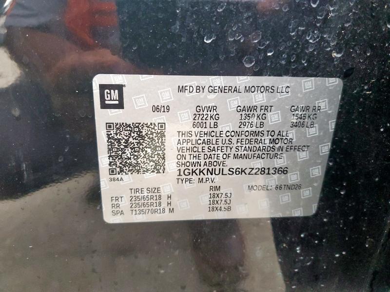 2019 GMC ACADIA SLT - 1GKKNULS6KZ281366
