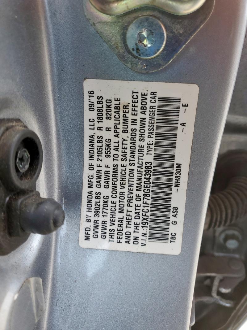 2016 HONDA CIVIC EXL - 19XFC1F78GE043983