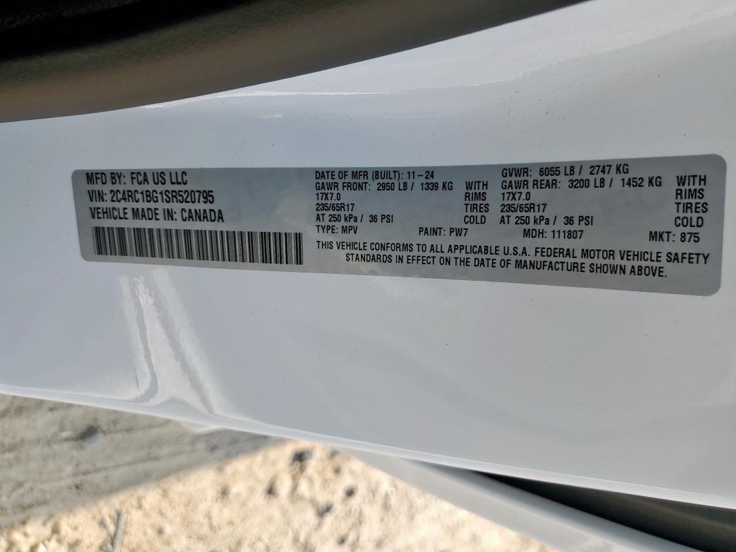 2025 CHRYSLER PACIFICA S 2C4RC1BG1SR520795