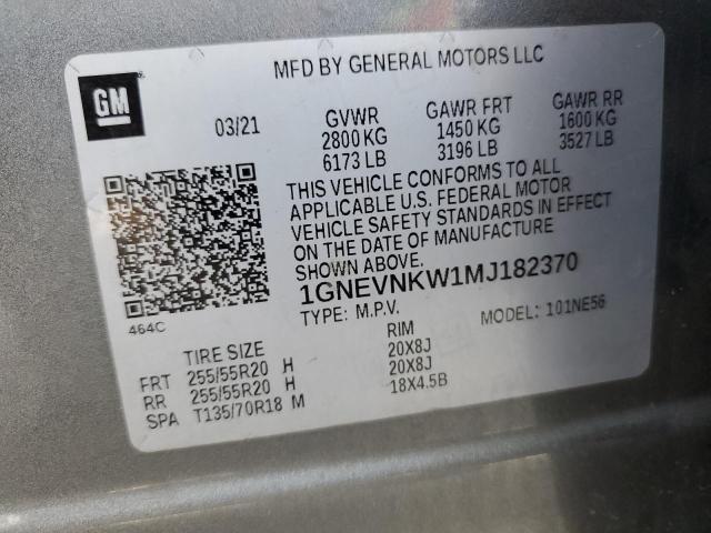 2021 CHEVROLET TRAVERSE H 1GNEVNKW1MJ182370