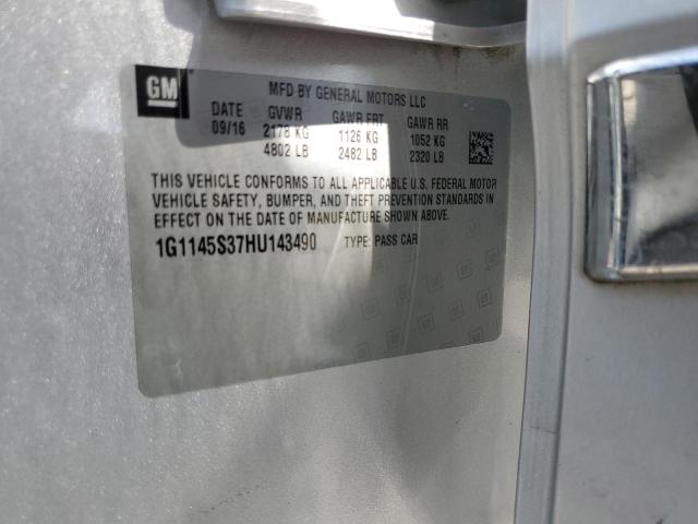 2017 CHEVROLET IMPALA PRE 1G1145S37HU143490