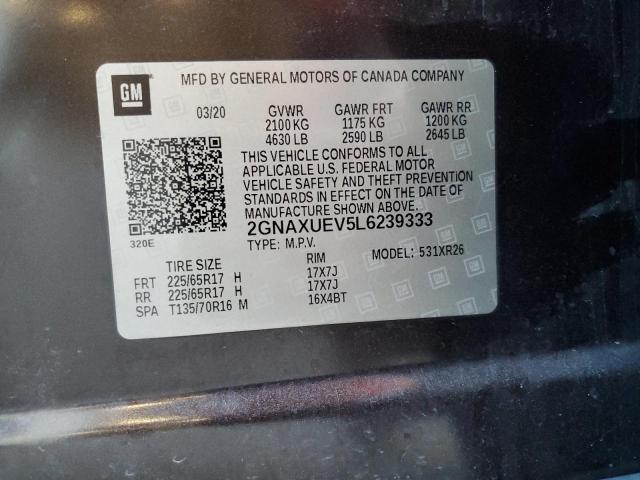 2020 CHEVROLET EQUINOX LT 2GNAXUEV5L6239333