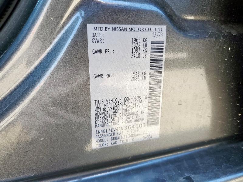 2024 NISSAN ALTIMA SV 1N4BL4DV4RN364103