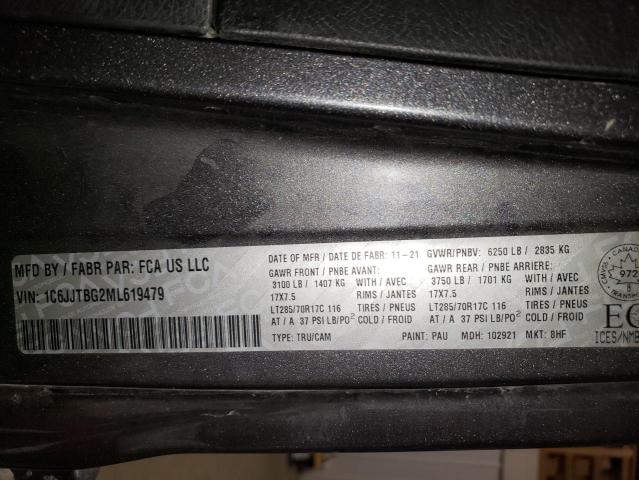 2021 JEEP GLADIATOR 1C6JJTBG2ML619479