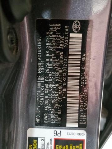 2012 TOYOTA CAMRY BASE - 4T1BF1FK0CU012132