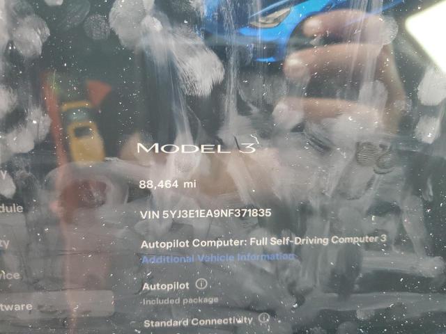 2022 TESLA MODEL 3 5YJ3E1EA9NF371835