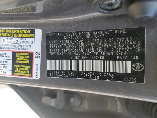 2018 TOYOTA CAMRY HYBR 4T1B21HK5JU502460