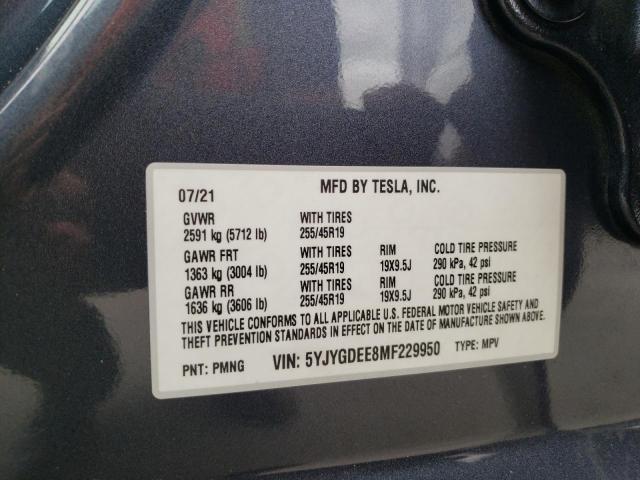 2021 TESLA MODEL Y #3268311043