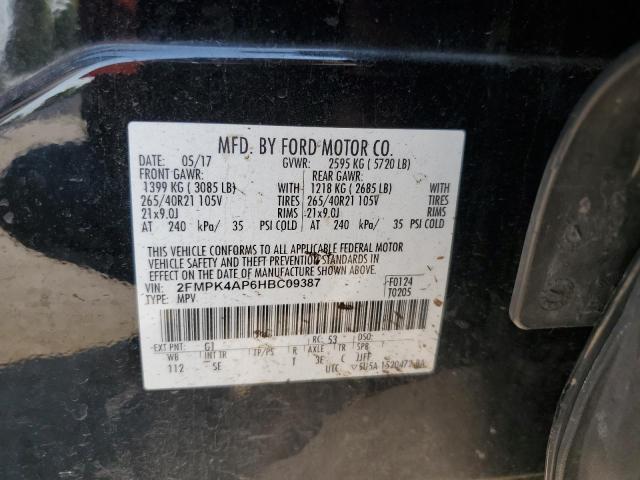 2017 FORD EDGE SPORT 2FMPK4AP6HBC09387