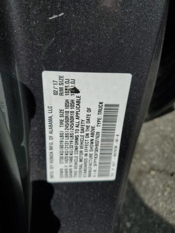 2017 HONDA RIDGELINE 5FPYK3F50HB027639