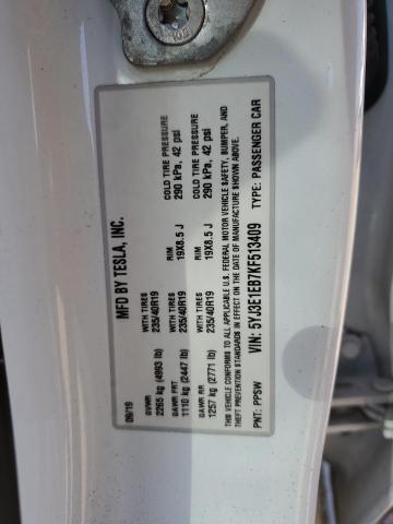2019 TESLA MODEL 3 5YJ3E1EB7KF513409