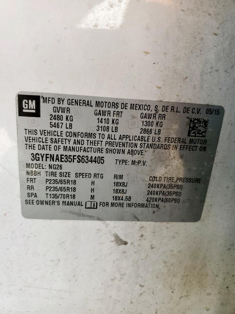 2015 CADILLAC SRX 3GYFNAE35FS634405
