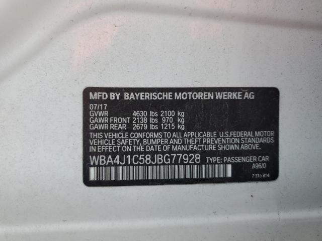 2018 BMW 430I GRAN WBA4J1C58JBG77928