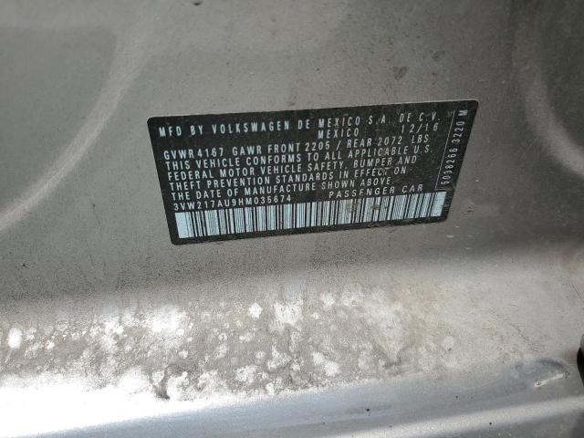 2017 VOLKSWAGEN GOLF S 3VW217AU9HM035674