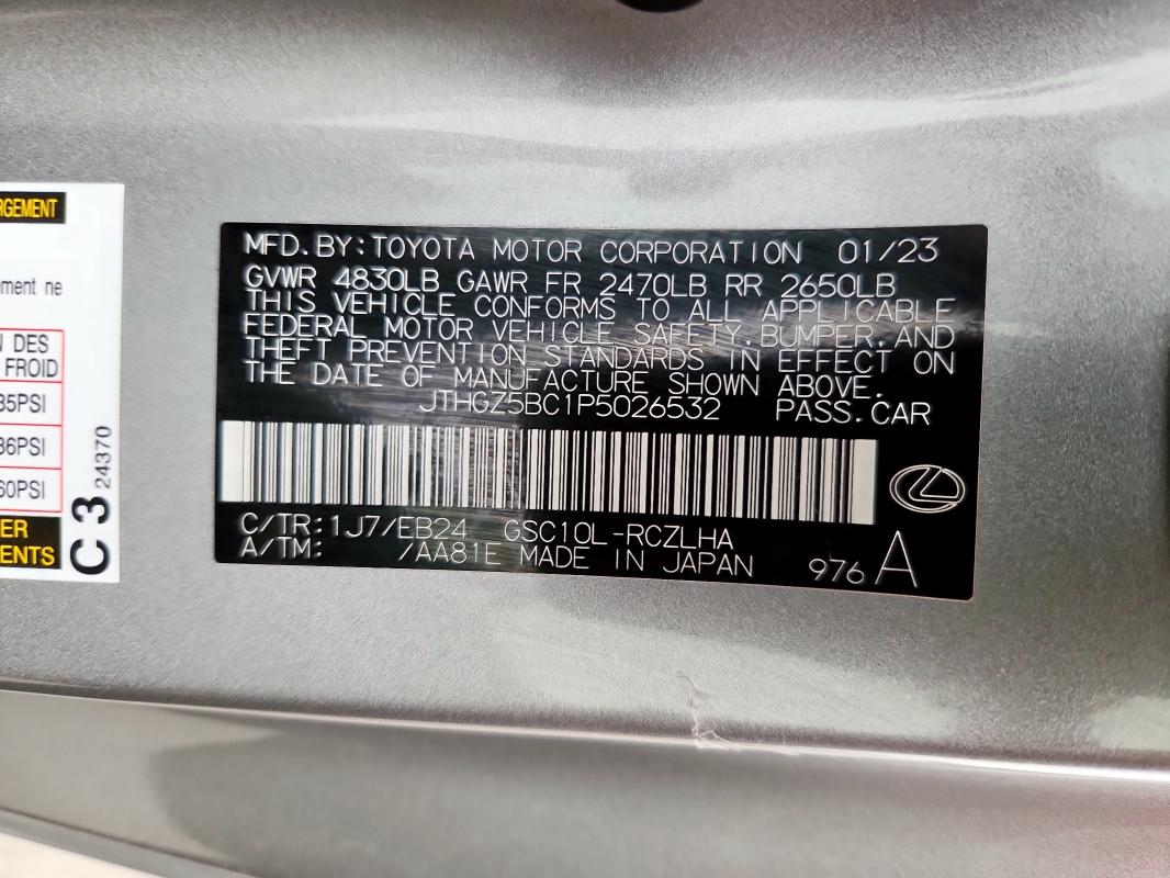 2023 LEXUS RC 350 BAS JTHGZ5BC1P5026532