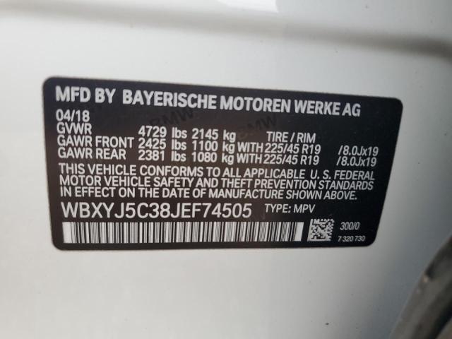 2018 BMW X2 XDRIVE2 WBXYJ5C38JEF74505