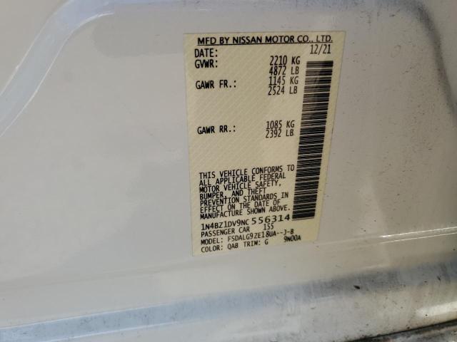 2022 NISSAN LEAF SL PL 1N4BZ1DV9NC556314