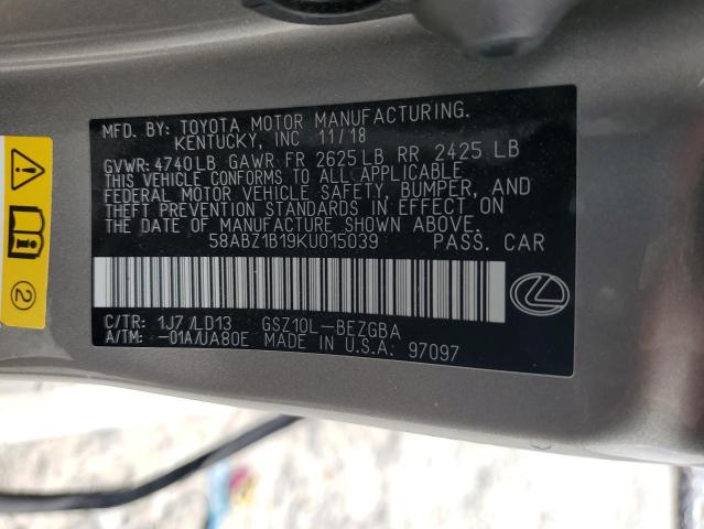2019 LEXUS ES 350 58ABZ1B19KU015039
