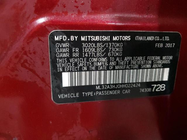 2017 MITSUBISHI MIRAGE ES ML32A3HJ0HH022424