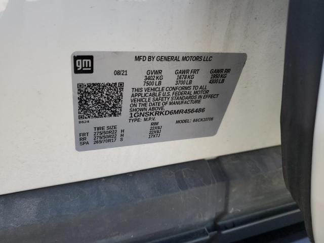 2021 CHEVROLET TAHOE K150 1GNSKRKD6MR456486