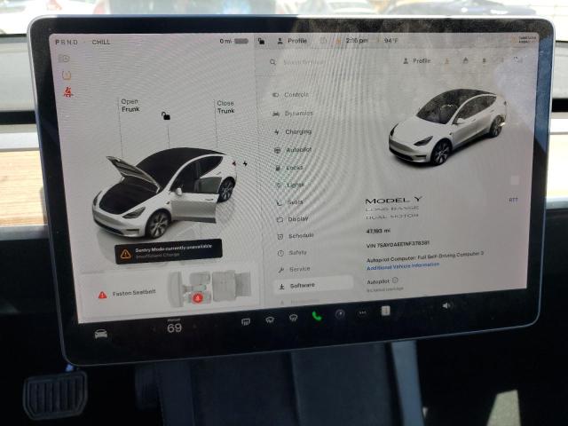 2022 TESLA MODEL Y 7SAYGAEE1NF378381