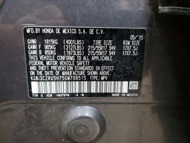 2016 HONDA HR-V EXL 3CZRU5H75GM708515