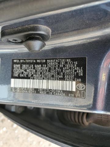 2016 TOYOTA COROLLA L 2T1BURHE3GC589451
