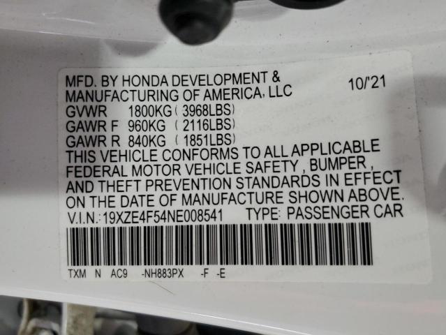 2022 HONDA INSIGHT EX 19XZE4F54NE008541