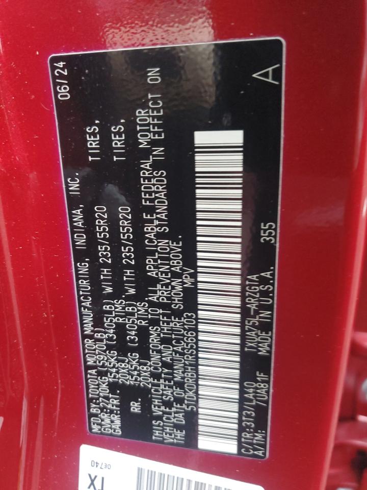 Lot #3246153102 2024 TOYOTA HIGHLANDER