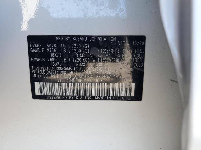 2021 SUBARU OUTBACK LI 4S4BTGND1M3116537