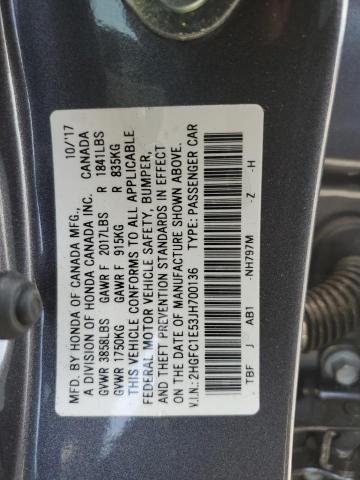 2018 HONDA CIVIC SI 2HGFC1E53JH700136