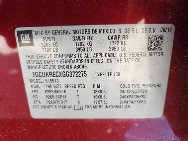 2016 CHEVROLET SILVERADO #3259579017
