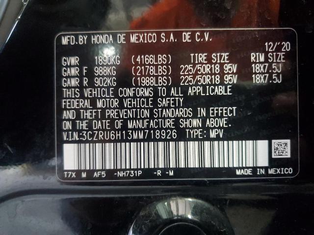 2021 HONDA HR-V SPORT 3CZRU6H13MM718926