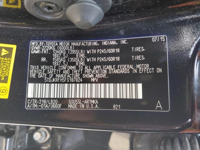 2015 TOYOTA HIGHLANDER 5TDJKRFH5FS187824