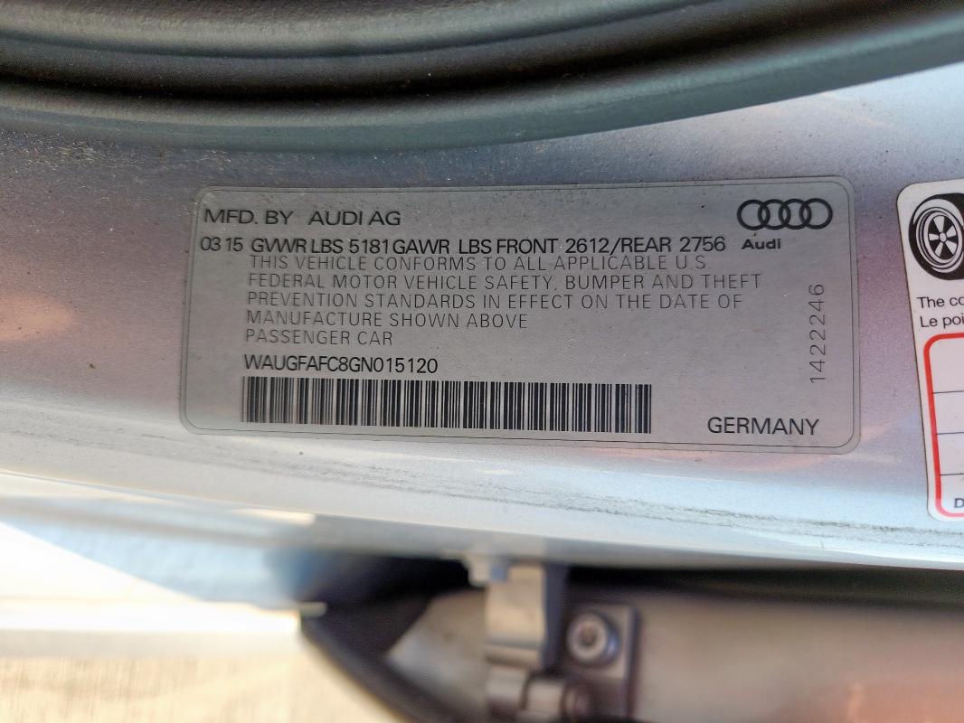 2016 AUDI A6 PREMIUM WAUGFAFC8GN015120