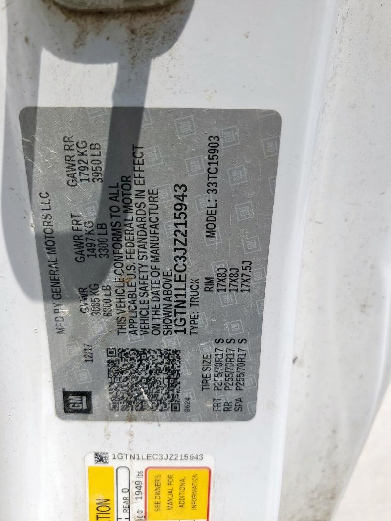 2018 GMC SIERRA C15 1GTN1LEC3JZ215943