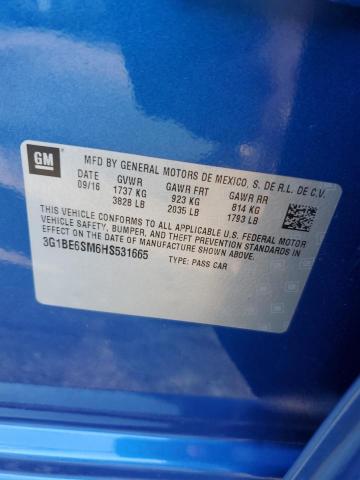 2017 CHEVROLET CRUZE LT 3G1BE6SM6HS531665