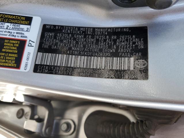 2015 TOYOTA CAMRY LE 4T1BF1FK0FU476395