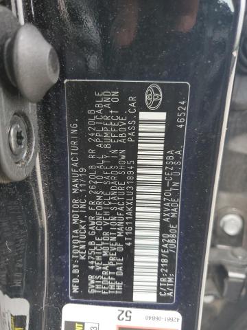 2020 TOYOTA CAMRY SE 4T1G11AKXLU318945