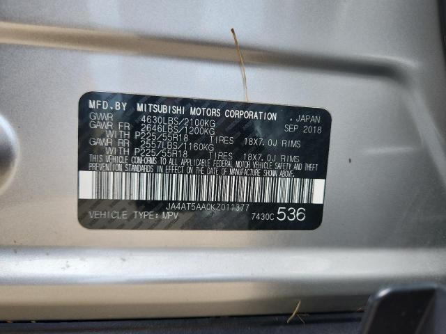 2019 MITSUBISHI ECLIPSE CR JA4AT5AA0KZ011377