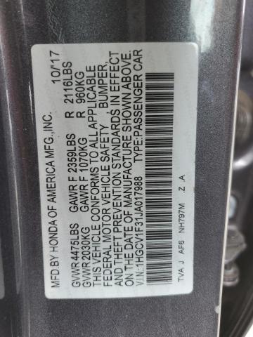 2018 HONDA ACCORD SPORT 1HGCV1F31JA017988