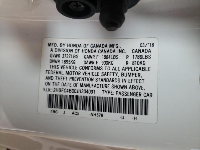 2018 HONDA CIVIC LX 2HGFC4B00JH304031