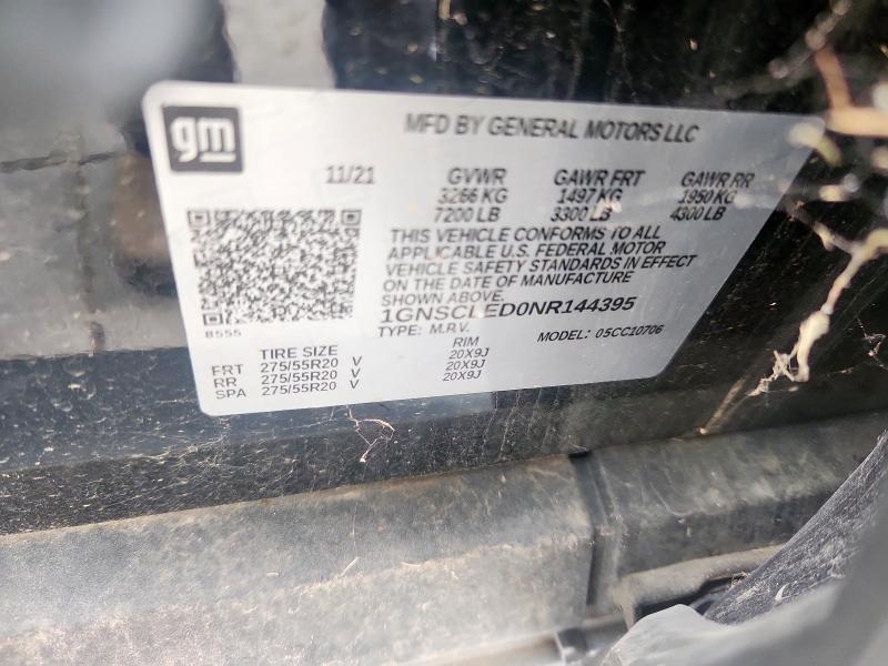 2022 CHEVROLET TAHOE C150 - 1GNSCLED0NR144395