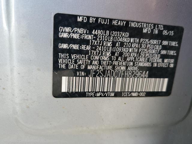 2015 SUBARU FORESTER 2 JF2SJADC7FH829644