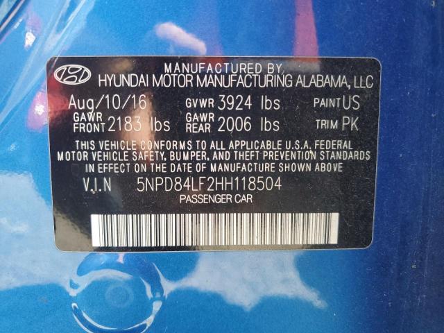 2017 HYUNDAI ELANTRA SE 5NPD84LF2HH118504