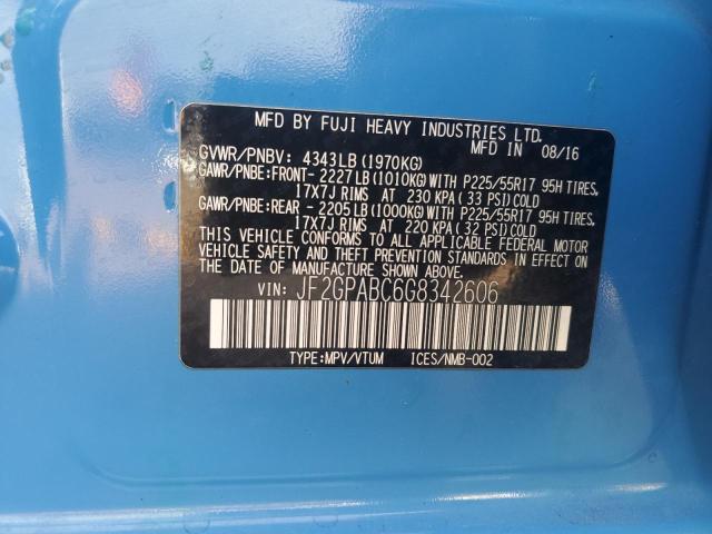 2016 SUBARU CROSSTREK PREMIUM JF2GPABC6G8342606