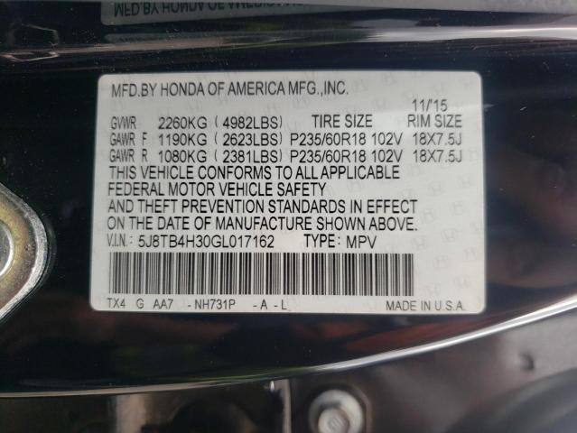 2016 ACURA RDX 5J8TB4H30GL017162