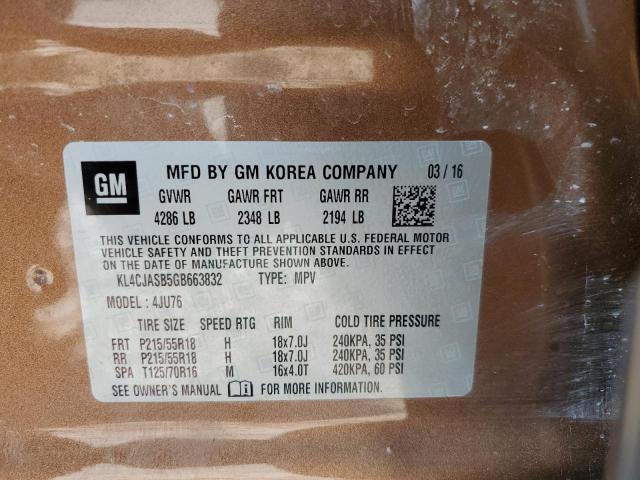 2016 BUICK ENCORE KL4CJASB5GB663832