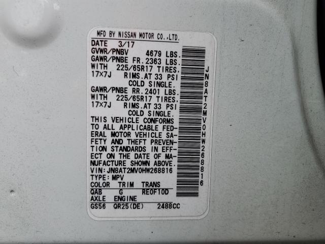 2017 NISSAN ROUGE - JN8AT2MV0HW268816