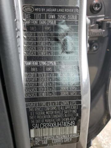 2018 LAND ROVER DISCOVERY SALCR2RX8JH740549